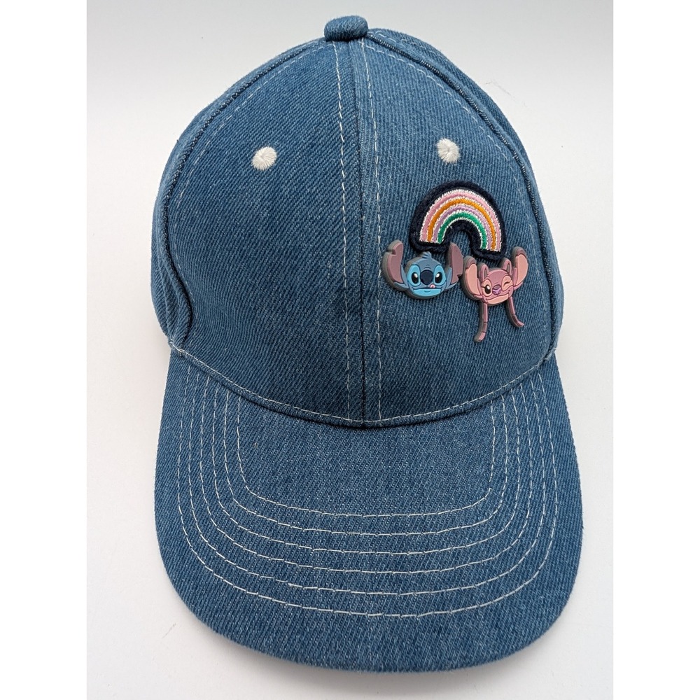 Disney Stitch Angel Rainbow Denim Baseball Cap Kids Blue Hat SOH29054